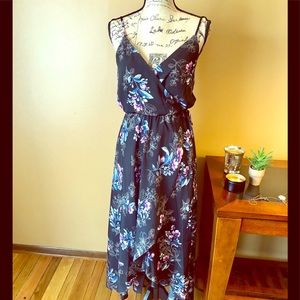 Long spaghetti strap floral dress